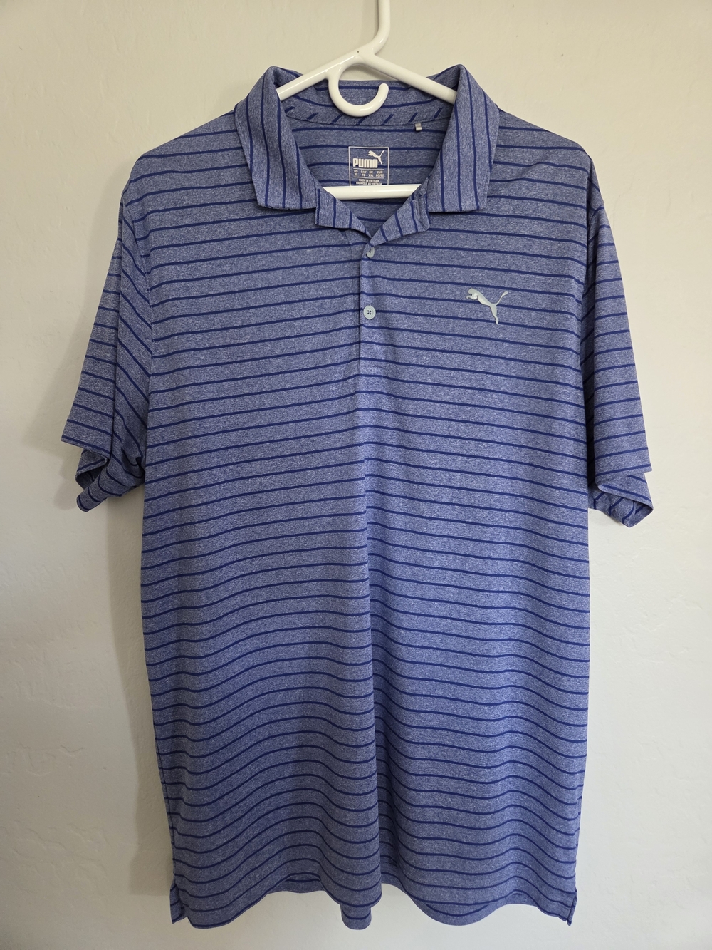 Puma Men’s Blue Striped Polo Shirt